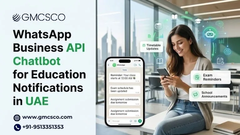 WhatsApp Business API chatbot for education notifications UAE