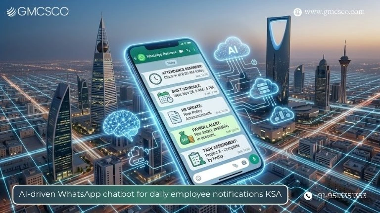 AI-driven WhatsApp chatbot for daily employee notifications and HR alerts in KSA