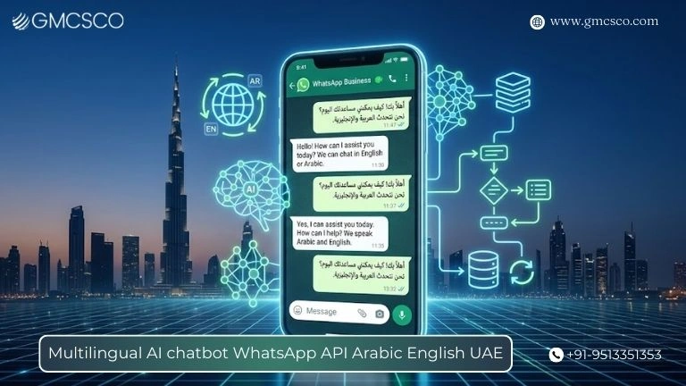Multilingual AI chatbot on WhatsApp API with Arabic and English support for UAE businesses