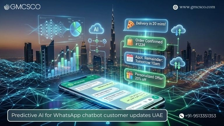 Predictive AI WhatsApp chatbot for automated customer updates and notifications in UAE